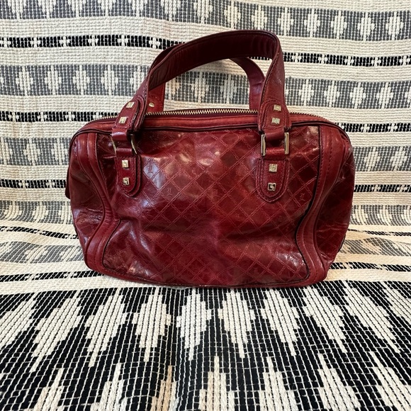 L.A.M.B. Red leather boston/bowler style bag - Picture 5 of 13